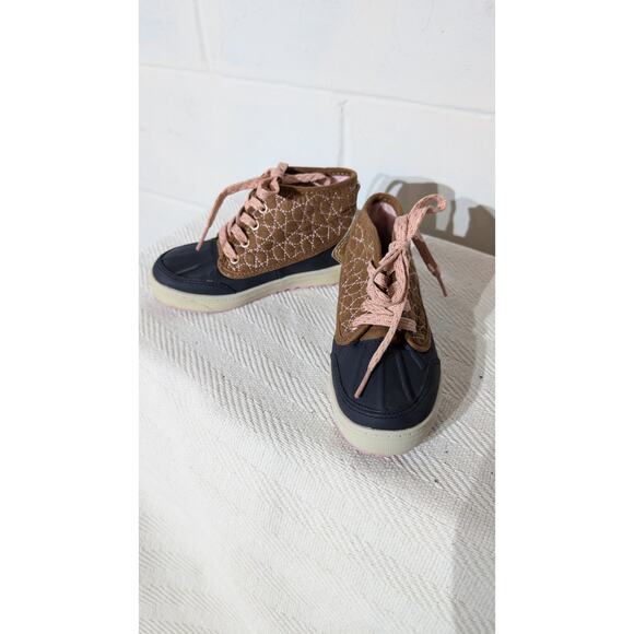 OshKosh B'gosh Other - OshKosh Bgosh Toddler Girl's Lace Up Duck Boots Rain Boots Brown & Blue Size 11